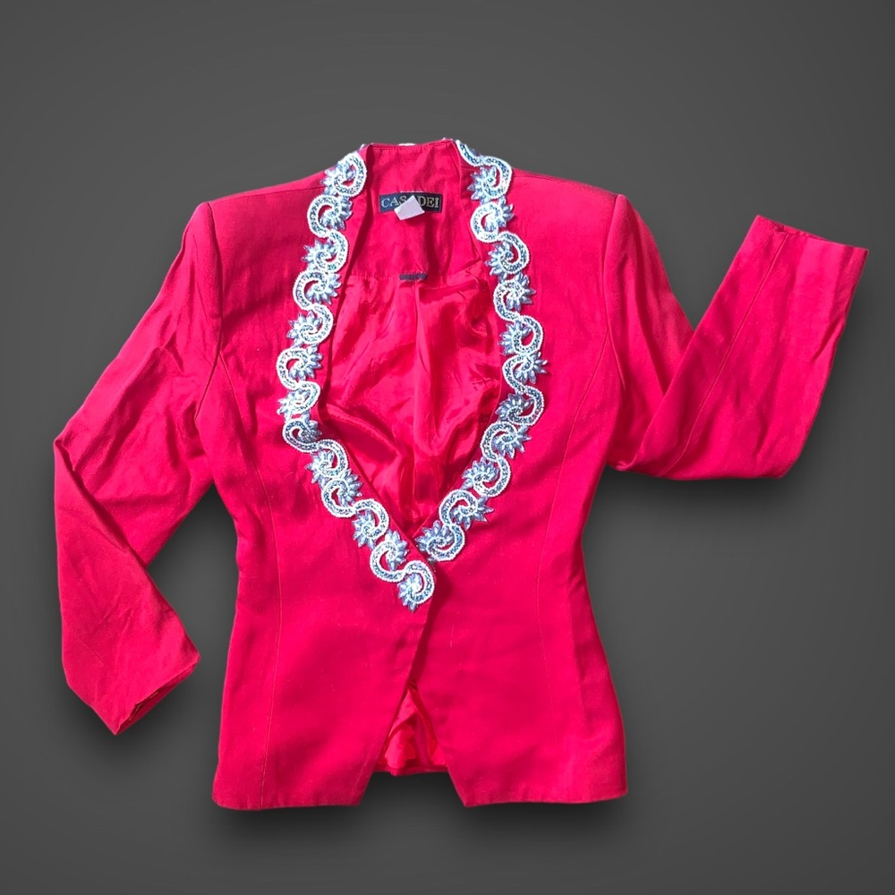 v i n t a g e :: Gorgeous Casadei Embellished Jewel Fitted Blazer - Picture 6 of 15